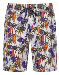 KAM Sommer-Shorts mit Surf-Print, Ecru